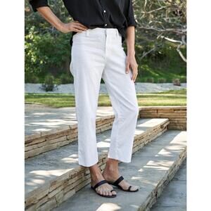 Frank & Eileen White Kinsale Cropped Linen Trouser Pant Size 0 0602S